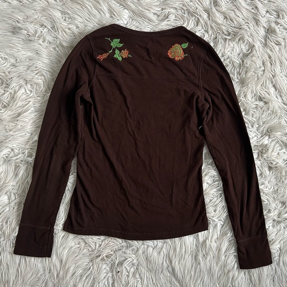 Y2K 2000s Fairycore Brown Long Sleeve Top - Picture 5 of 7
